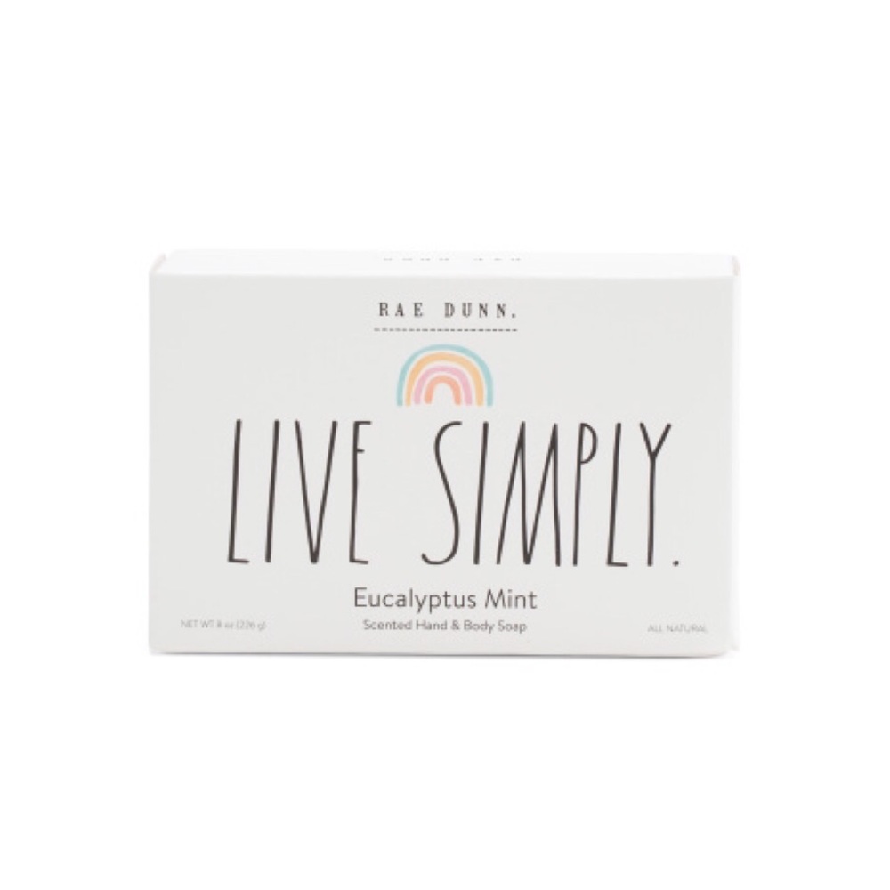 RAE DUNN Live Simply Eucalyptus Scented Bar Soap